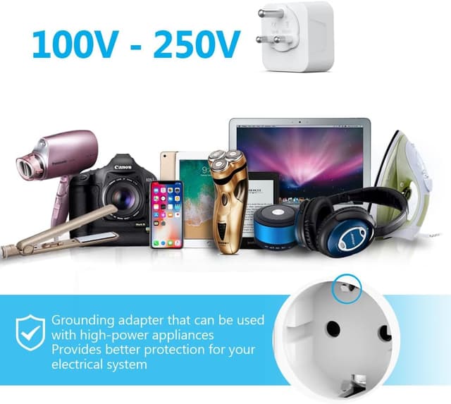 Thumbnail 6 de JSVER Reiseadapter Typ M 3680 W Reise-Stecker