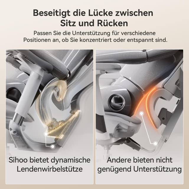 Detalle 1 de SIHOO Doro C300 Ergonomischer Bürostuhl 150 kg