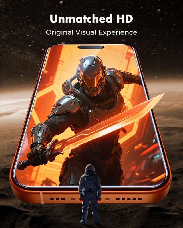 Thumbnail 6 de UNBREAKcable confezione da 3 pellicole in vetro temperato per iPhone 17 Pro Max (durezza 9H, trasparenza HD)