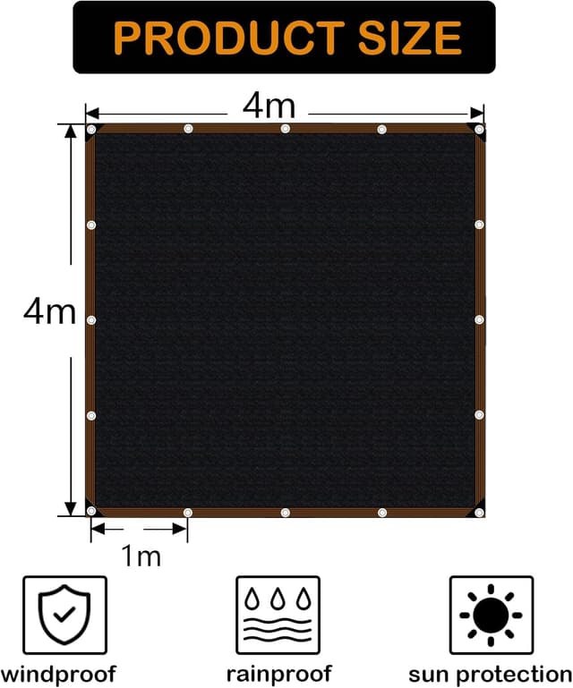 Thumbnail 5 de BCBIG Toldo Vela Rectangular de Malla Sombra Exterior ☂️ 4x4m