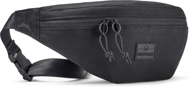 Detalle de Johnny Urban Bauchtasche „Erik Large“ Schwarz – große Gürteltasche mit flexiblem Gurt, wasserabweisend