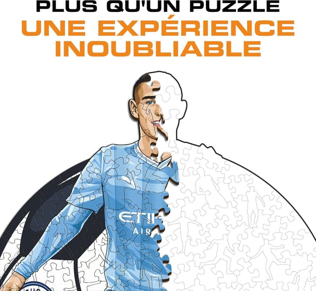 Detalle de Iconic Puzzles – Manchester City (Phil Foden) puzzle en bois taille M, 270 pièces