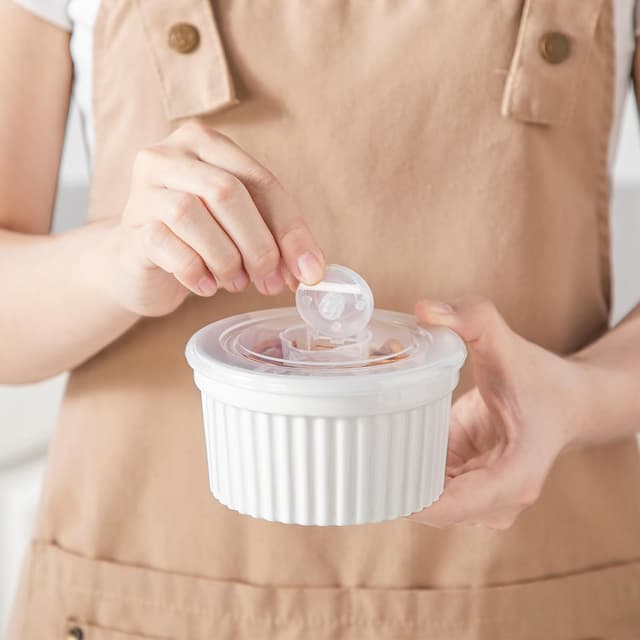 Thumbnail 6 de vancasso 10 oz Ramekins with Lid (Set of 6) — Porcelain Crème Brûlée, Soufflé & Custard Cups, Oven & Dishwasher Safe