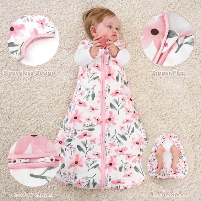 Detalle de Yoofoss Baby Sleeping Bag 1.5 Tog (12–18 Months) – Organic Cotton Sleep Sack for Winter