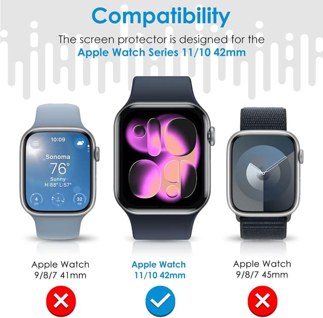 Detalle 2 de UniqueMe Apple Watch Series 11/10 42mm screen protector