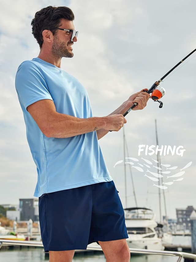 Detalle 2 de ZITY 5-Pack Men’s UPF 50+ Sun Protection T-Shirts (Athletic Fit, Fast Dry, Breathable)