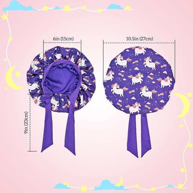 Detalle 2 de Lolalet Kinder-Schlafmütze aus Seide – weiche Satin-Haube gegen Verheddern