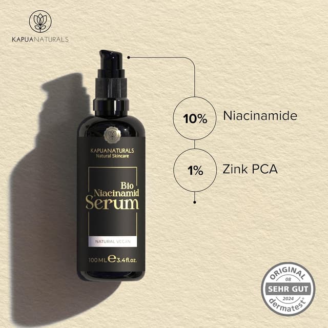 Detalle de BIO Niacinamide Serum hochdosiert 100 ml (10% Niacinamide + 1% Zink, Made in Germany)