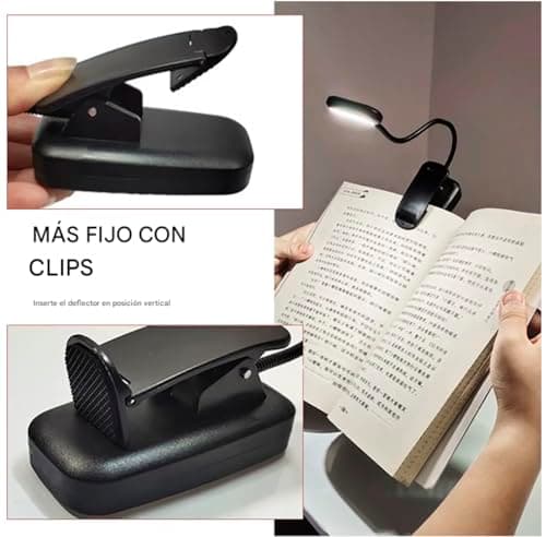 Thumbnail 8 de YverLand Luz de lectura con pinza y 5 LEDS, cuello flexible 360º (para cama, escritorio e infantil)