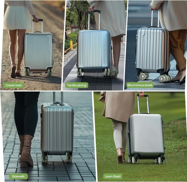 Detalle 2 de Wanzhuango 8er-Set Silikon-Gepäckradabdeckungen für Spinnerräder (2–2,4 Zoll) – leiser, verschleißfester Schutz