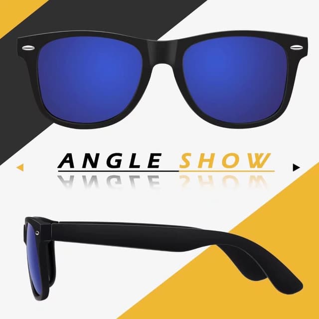 Detalle de LINVO Polarised Sunglasses with UV400 Protection (Retro 80s Style)