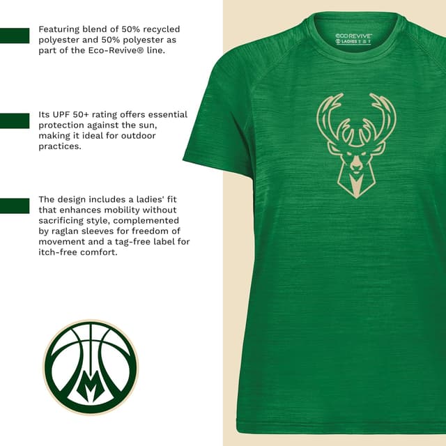 Detalle 2 de Holloway NBA Women’s All-Pro Tee (Athletic Fit) — UPF 50+ Moisture-Wicking Lightweight Shirt