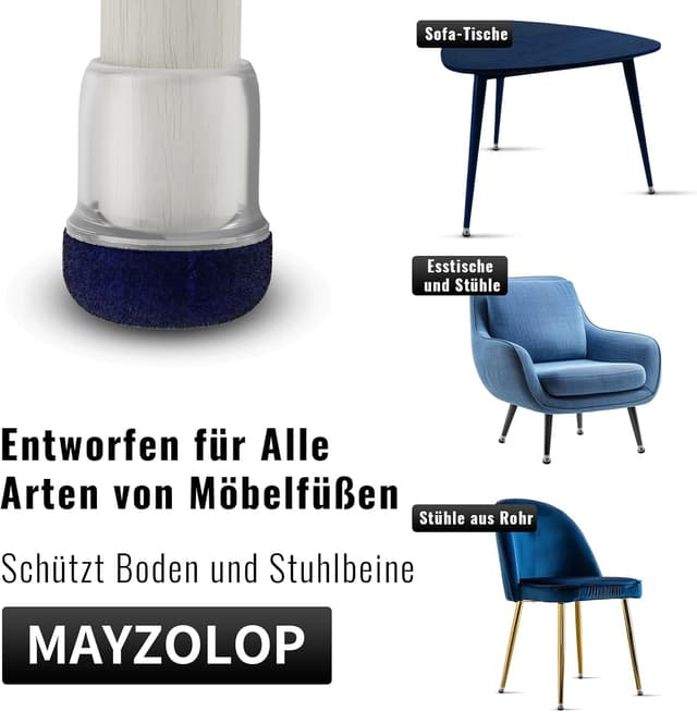 Thumbnail 3 de MAYZOLOP 16 Stk Stuhlbeinkappen 29-33mm