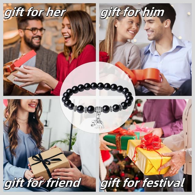 Thumbnail 3 de XIANNVXI Elephant Bracelet 8mm Obsidian