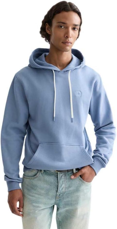 Detalle de Scotch & Soda men’s Essential badge logo hooded sweatshirt (regular fit)