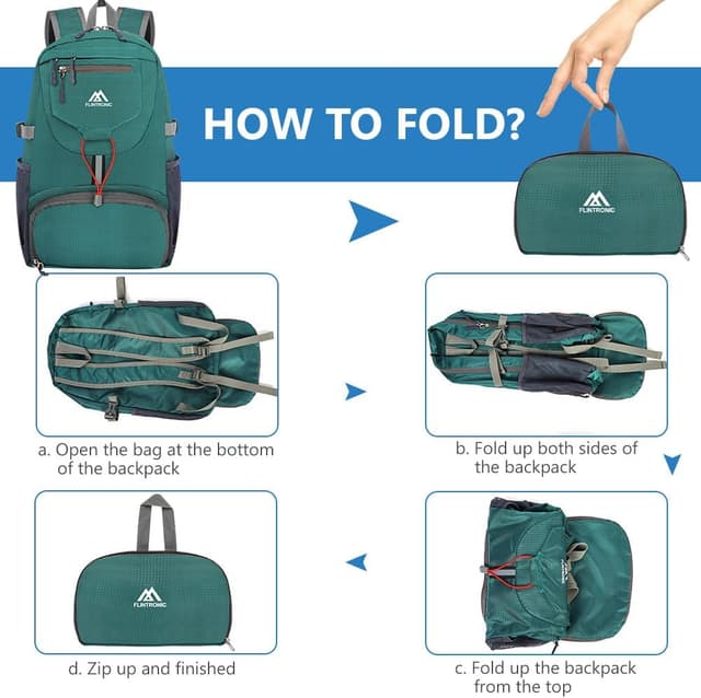 Detalle de Flintronic Zaino Pieghevole Ultraleggero 20 L impermeabile da trekking e viaggio