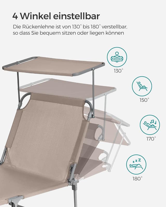 Thumbnail 3 de SONGMICS Große Sonnenliege GCB022K01
