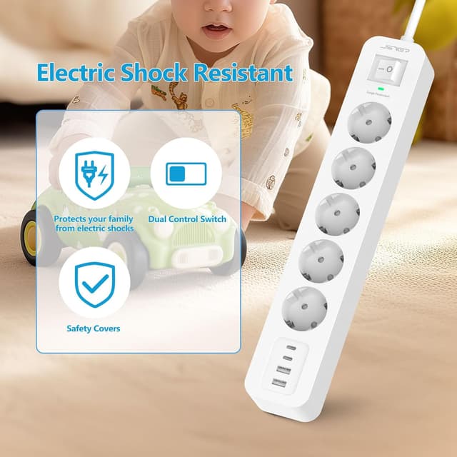 Thumbnail 5 de JSVER Parasurtenseurs Multiprise USB C