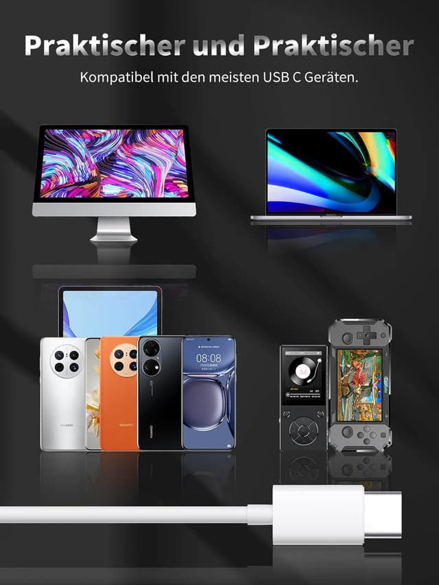 Detalle de USB‑C In‑Ear Kopfhörer (Type‑C) für Samsung Galaxy S23/S22/S21, iPhone 15 & weitere Geräte – HiFi Stereo mit Mikrofon