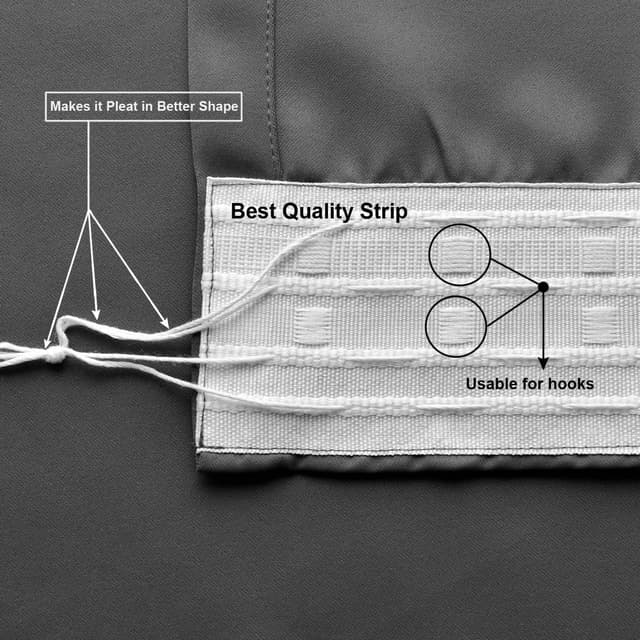 Detalle 2 de Aspire Homeware Grey Blackout Curtains (Pencil Pleat) for Bedroom & Living Room, 46 x 54 inch pair