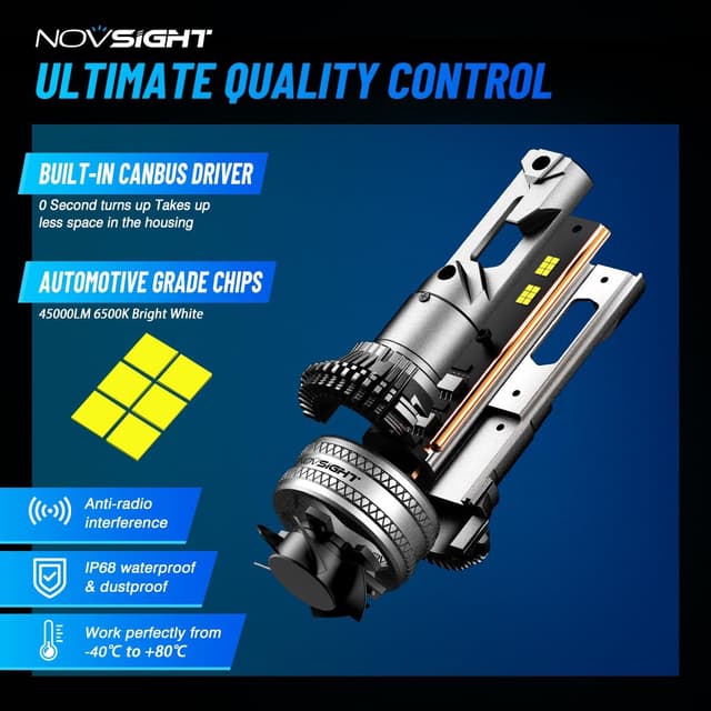 Thumbnail 3 de NOVSIGHT Ampoule H4 LED Voiture 45000LM