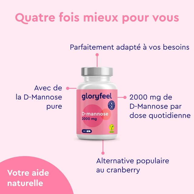 Detalle de D-Mannose Pur 2000mg 180 capsules