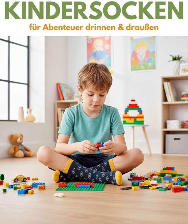 Detalle de 10 Paar Kindersocken für Jungen & Mädchen aus Baumwolle – robuste Alltagssocken für Spiel, Sport und Schule