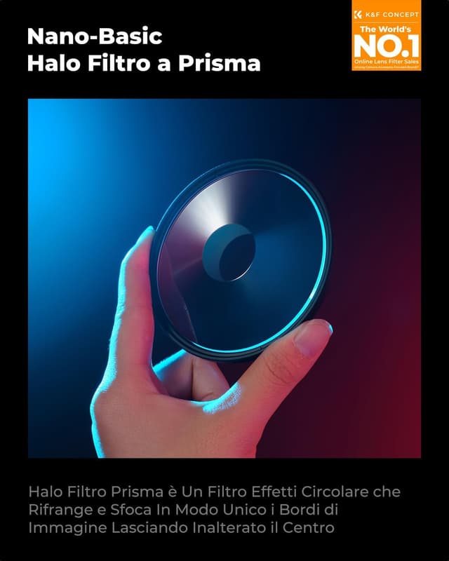 Detalle 2 de K&F Concept Spirale Halo Filtro Effetto in vetro ottico con effetto alone a spirale (con 3 panni di pulizia)