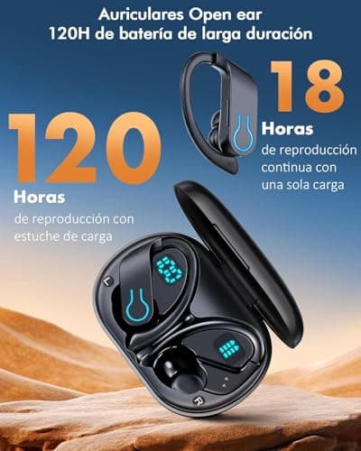 Detalle 2 de Paekole Auriculares Bluetooth deportivos con gancho y Bluetooth 5.3 (IPX7, 4 micrófonos ENC y hasta 120 h)