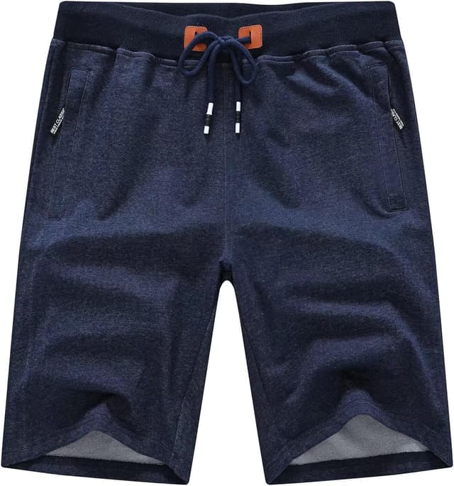 Detalle de QPNGRP Men’s Casual Shorts with Drawstring, Zipper Pockets, Elastic Waist