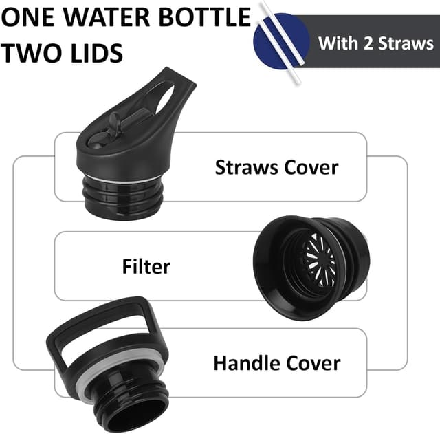 Thumbnail 3 de Gimnasio: Botella térmica acero inoxidable 1L con pajita 💧