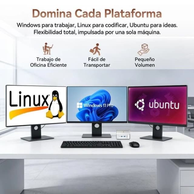 Detalle de Blackview H80 mini PC con AMD Ryzen 5 3500U, 16GB RAM, 512GB y Radeon Vega 8 (plata)