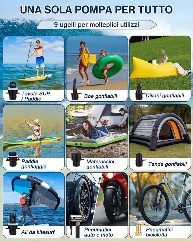 Thumbnail 6 de Pompa SUP elettrica 50 PSI 12V DC con gonfiaggio/sgonfiaggio automatico a 3 stadi