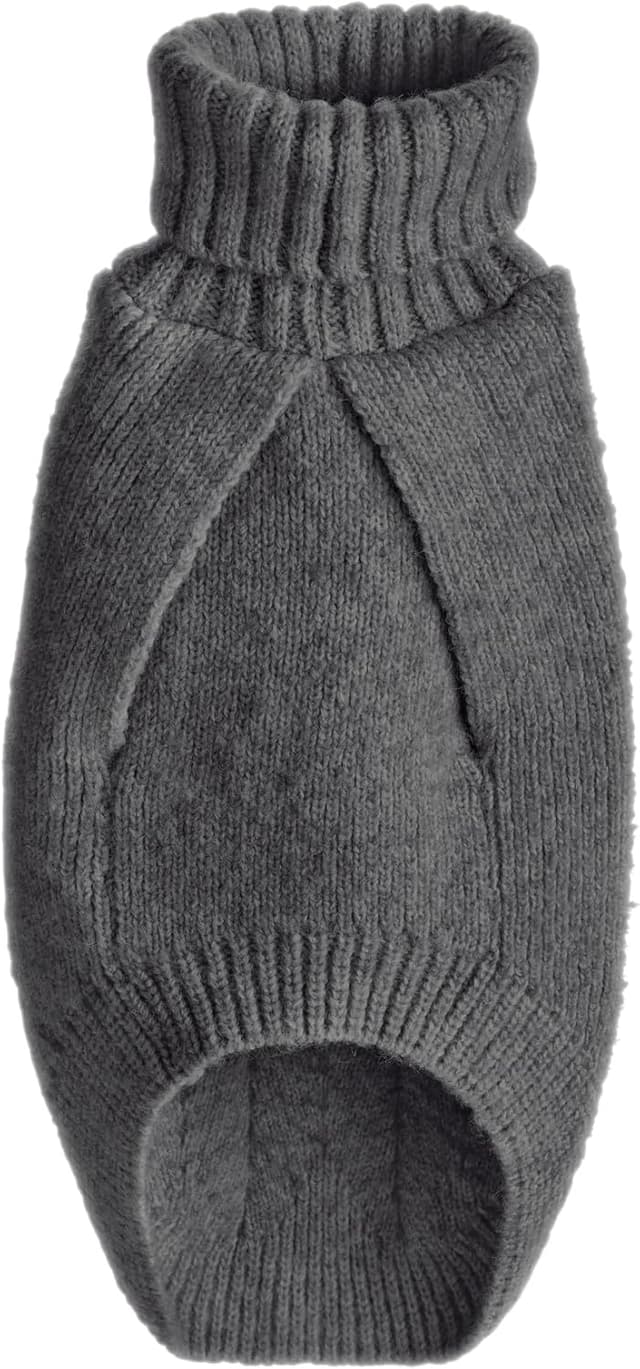 Detalle de Hundepullover GENF von Hunter (anthrazit) – weicher Strick für kalte Tage, waschbar, mit umschlagbarem Kragen