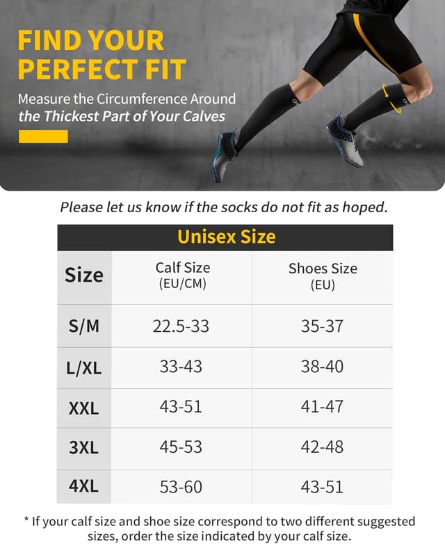 Detalle 2 de CAMBIVO Kompressionsstrümpfe für Damen & Herren (2 Paar) – Stützsocken für Sport, Flug, Reise & Radsport