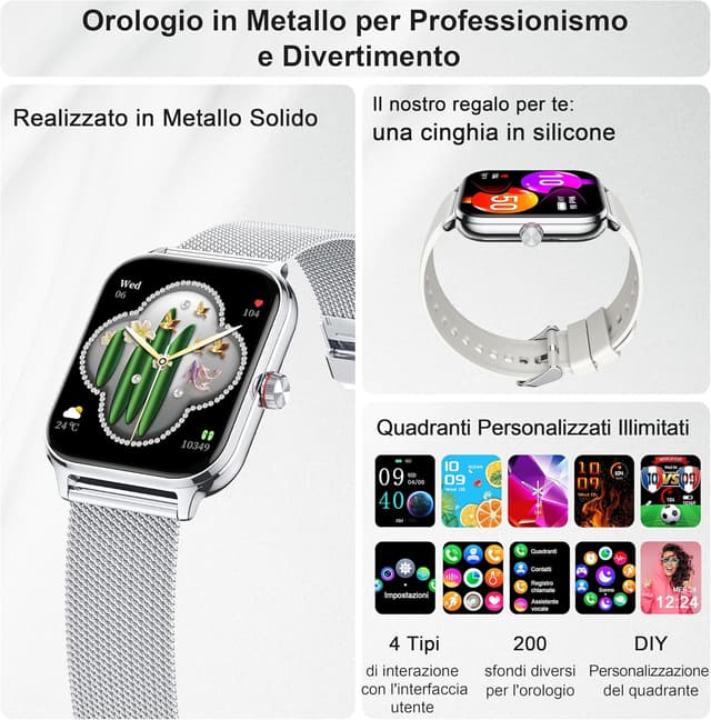 Thumbnail 4 de Smartwatch LODIMEKE per uomo e donna: chiamate Bluetooth, frequenza cardiaca, qualità del sonno e IP67