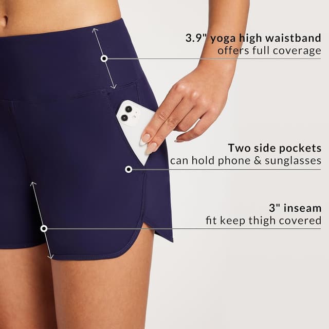 Thumbnail 4 de baleaf High Waisted Swim Board Shorts 7"