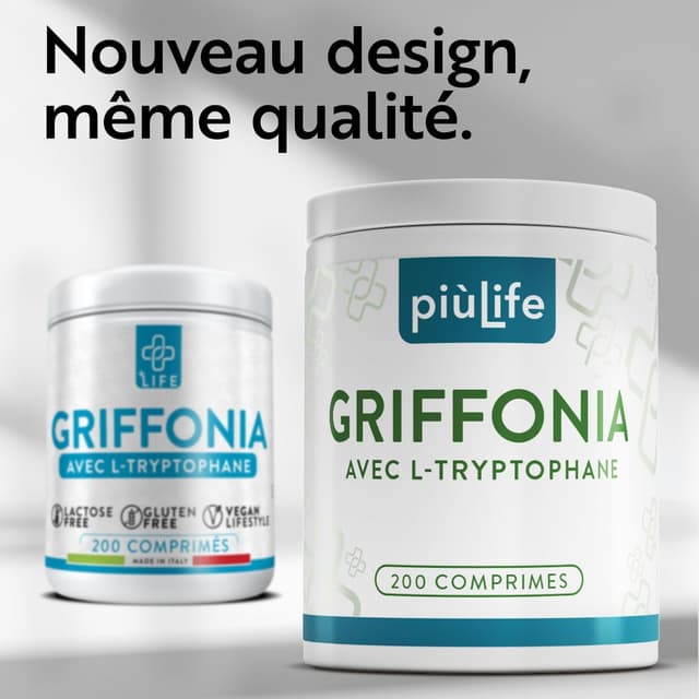 Detalle 2 de Griffonia Simplicifolia Tryptophane PiùLife 400 mg – extrait végétal source de tryptophane