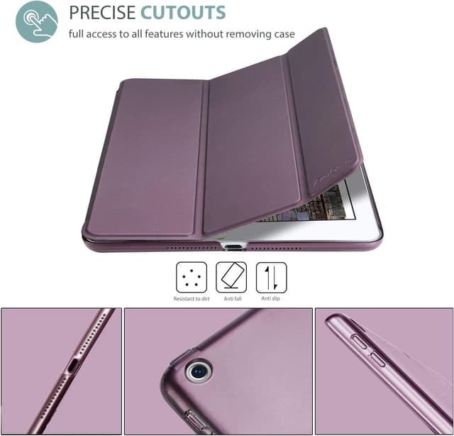 Detalle de ProCase Hülle für iPad 9,7 Zoll (2018/2017) – ultra-dünne Klapphülle mit transluzenter Rückseite in Lila