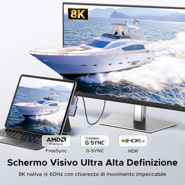 Detalle 2 de UGREEN Cavo USB-C a DisplayPort 1.4 con ricarica PD 100W e fino a 8K 60Hz