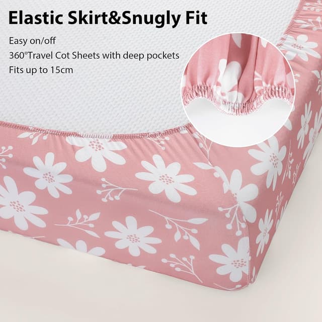 Thumbnail 6 de FIEMOL Travel Cot Sheets 95x65cm