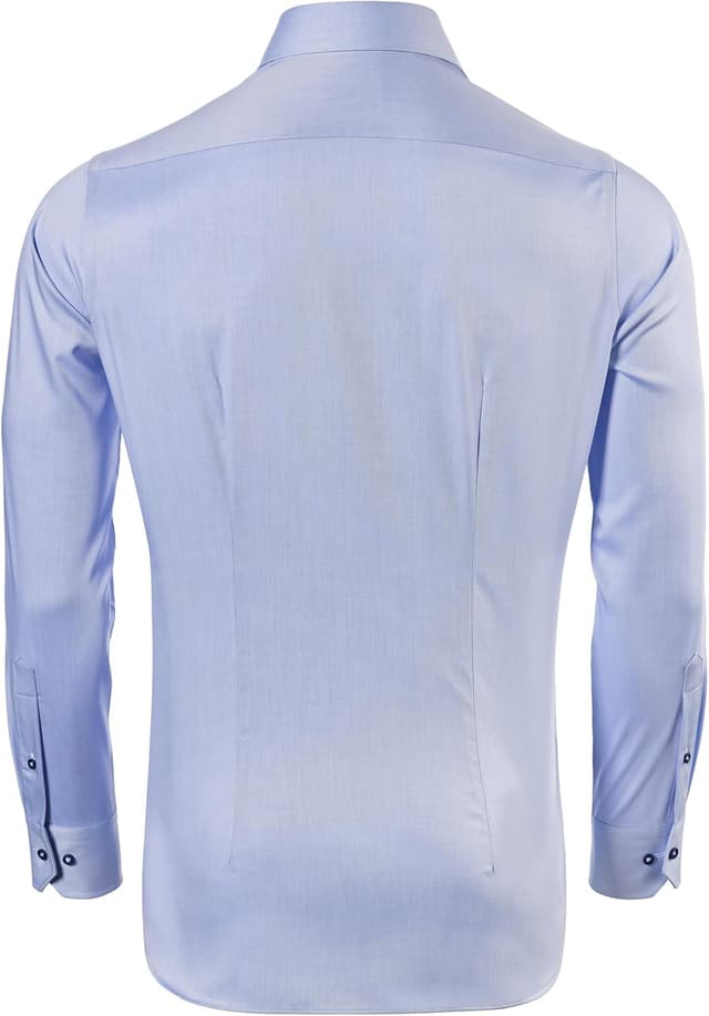 Detalle de Vincenzo Boretti Chemise slim-fit à taille cintrée en sergé, infroissable