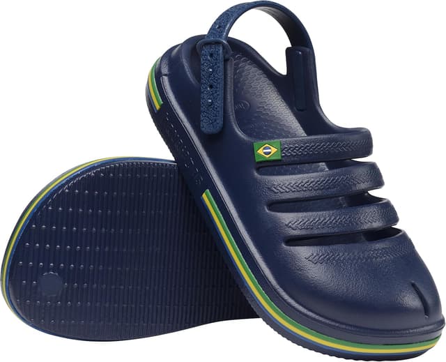 Detalle 2 de Havaianas Kids Clog Brasil in blu navy: zoccoli unisex per bambini e ragazzi