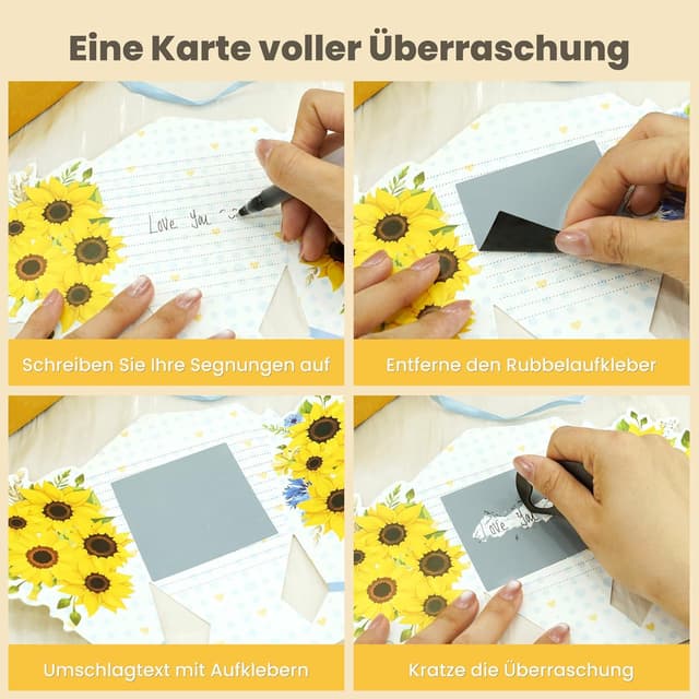 Detalle de Geschenke für Frauen Geschenk Freundin Geburtstag Set mit Sonnenblumen-Motiv (8-teilig)
