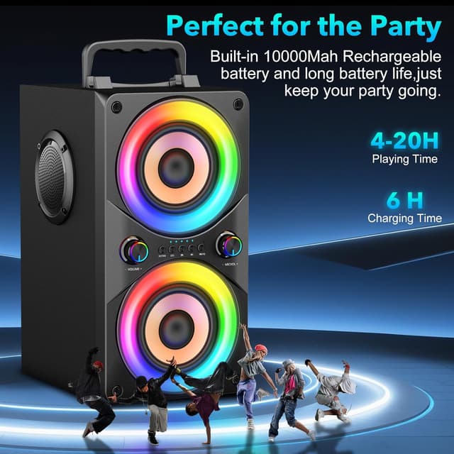 Thumbnail 2 de RRNUY Bluetooth Speaker 100W portable loud woofer