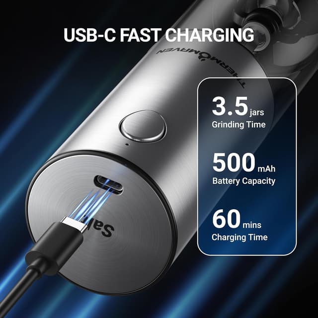 Detalle de ThermoMaven Electric Salt Grinder Set 110ml