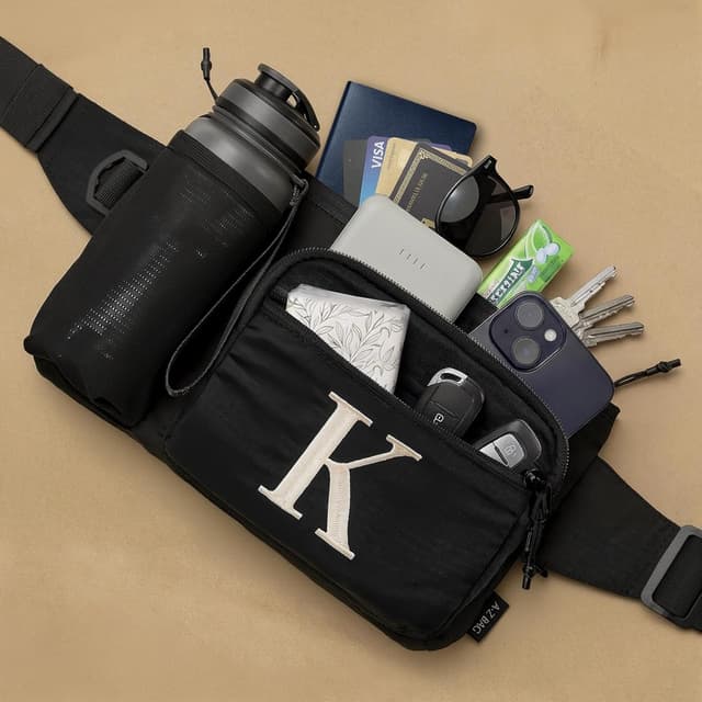 Detalle de A-Z BAG Marsupio personalizzato con tasche multiple e supporto borraccia (M)