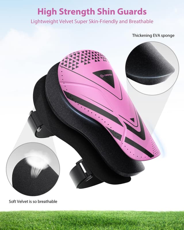 Detalle 2 de CE Certified Airsfish Kids Soccer Shin Guards (Youth Youth Sizes XXS–M) — 1 Pair