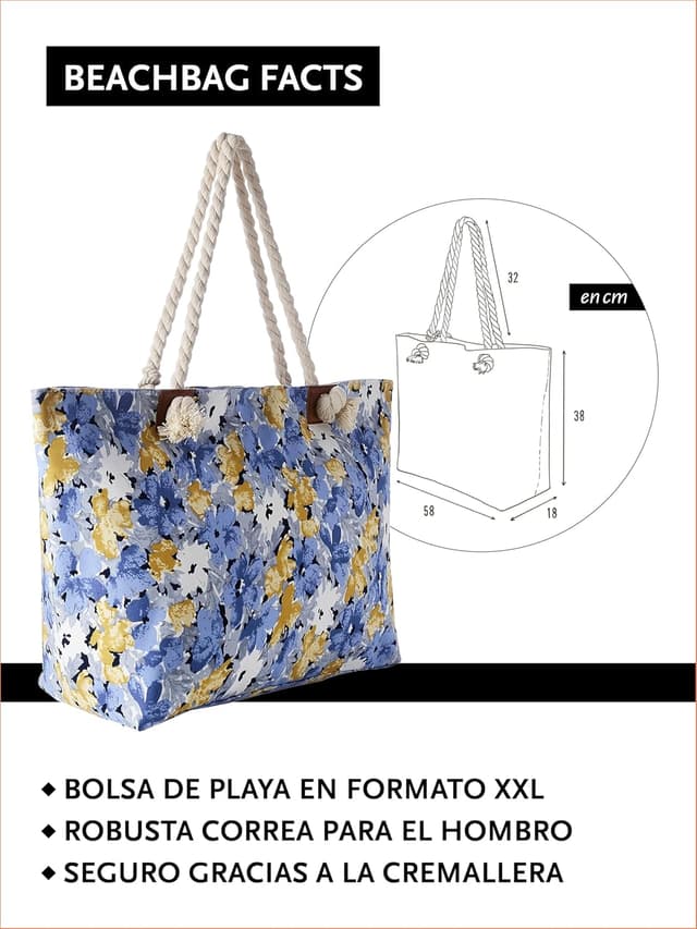 Thumbnail 1 de DonDon bolso playa grande impermeable 58x38x18