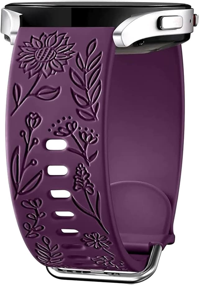 Detalle de Panda Bobo Sunflower Engraved 20mm Soft Silicone Strap for Samsung Galaxy Watch (40mm–47mm)